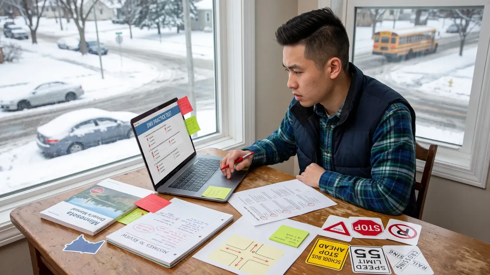 Use wrong answers on Minnesota permit test practice to improve