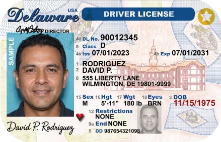 Sample Delaware driver license