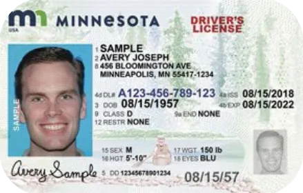 Sample Minnesota driver license