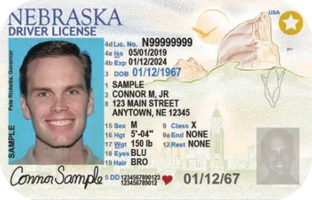 Sample Nebraska driver license