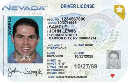Sample Nevada driver license