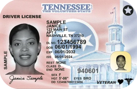 Sample Tennessee driver license
