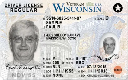 Sample Wisconsin driver license